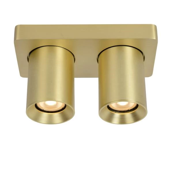 Lucide NIGEL - Ceiling spotlight - LED Dim to warm - GU10 - 2x5W 2200K/3000K - Matt Gold / Brass - detail 1